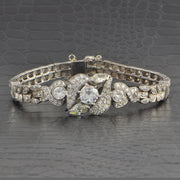 Statement Mid-Century Diamond Bracelet in 18k White Gold