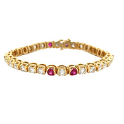 Magnificent Ruby and Diamond Bracelet in 18k Yellow Gold