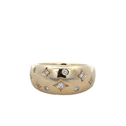 Celestial Diamond Band Ring in Yellow Gold