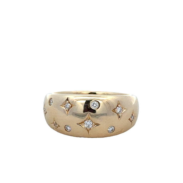 Celestial Diamond Band Ring in Yellow Gold