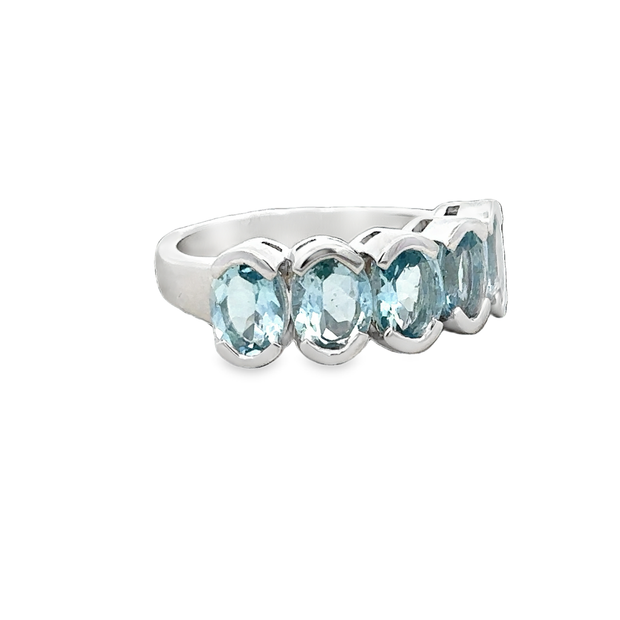 Aquamarine Ring in Sterling Silver