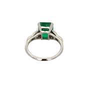Vintage 3.05 ct. Emerald and Diamond Ring in Platinum