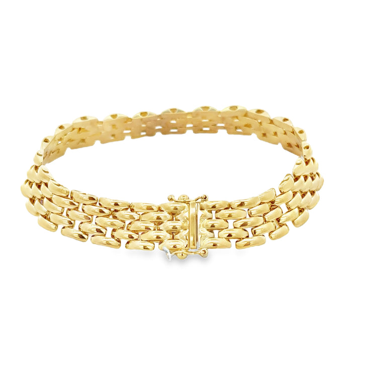 Vintage 1980s Panther Style Bracelet in 18k Yellow Gold