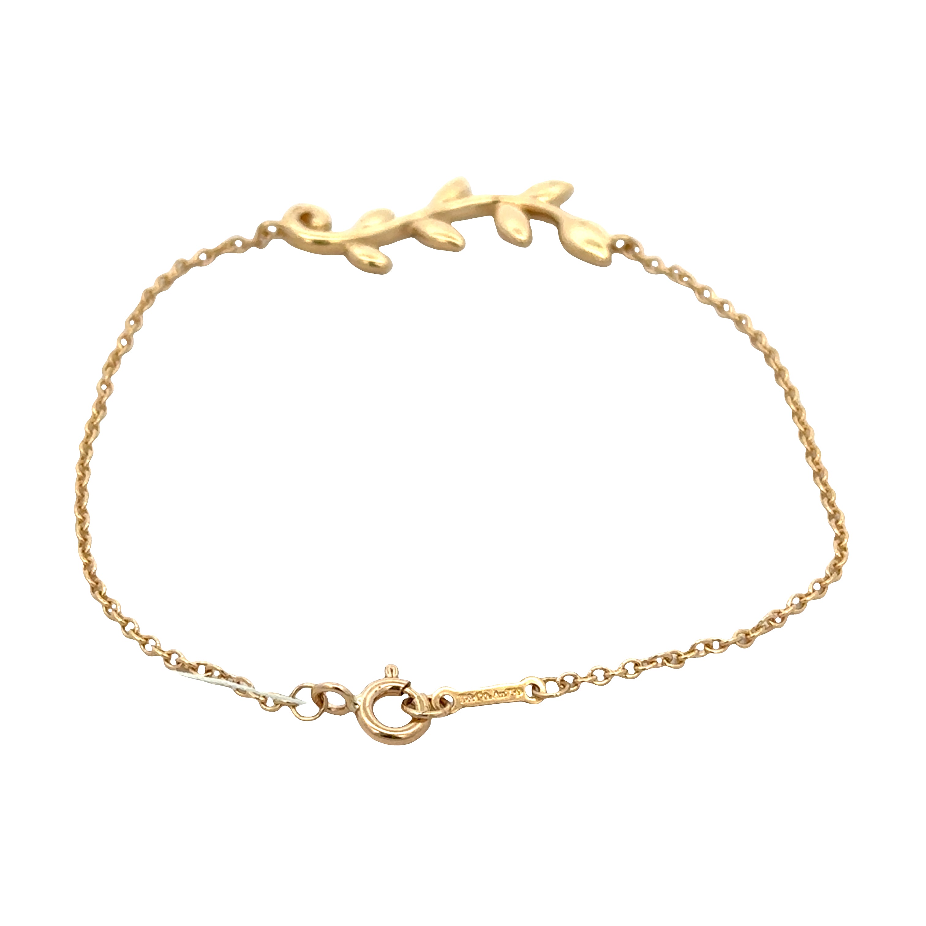 Estate Tiffany & Co. 18k Yellow Gold Olive Leaf Bracelet – 7