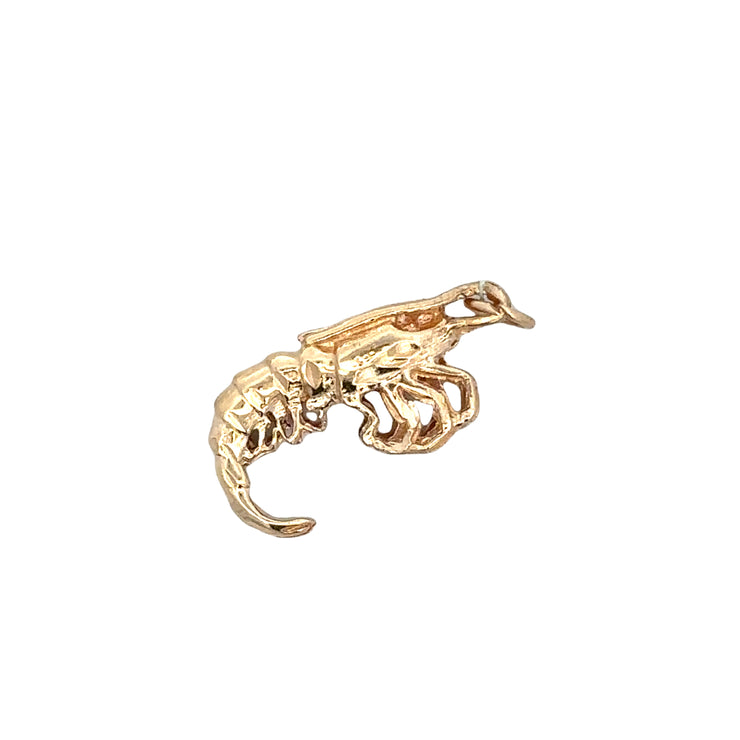 Vintage Yellow Gold Crawfish Charm