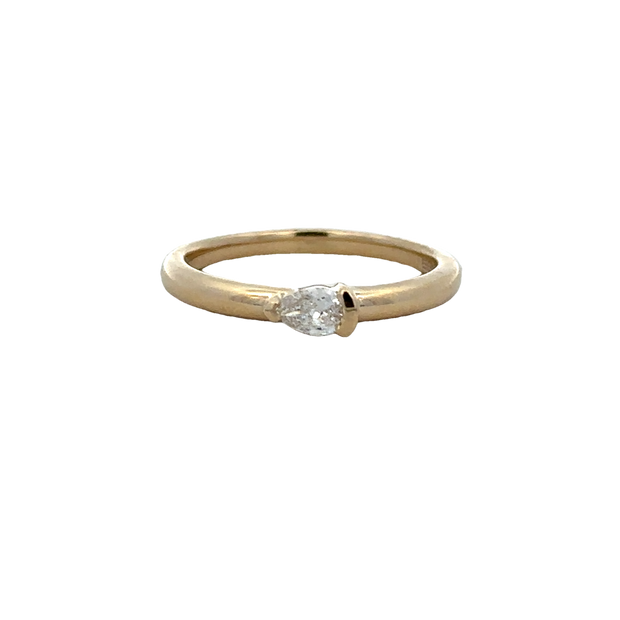 Pear Cut Diamond Band Ring in Yellow Gold