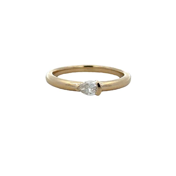 Pear Cut Diamond Band Ring in Yellow Gold