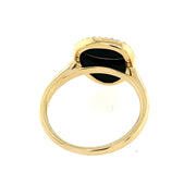 Black Onyx and Diamond Ring in Yellow Gold