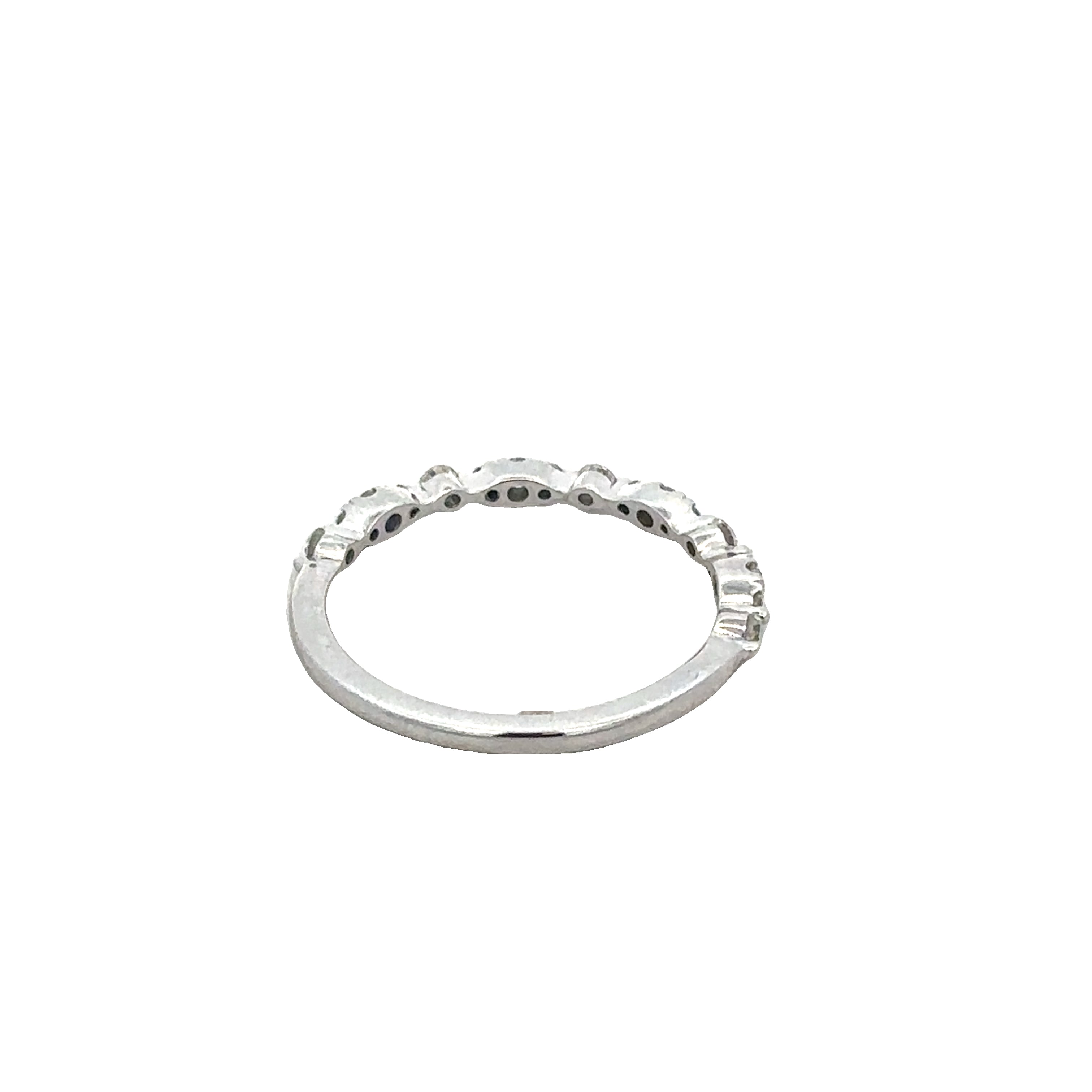 Skinny Diamond Wedding Band in White Gold