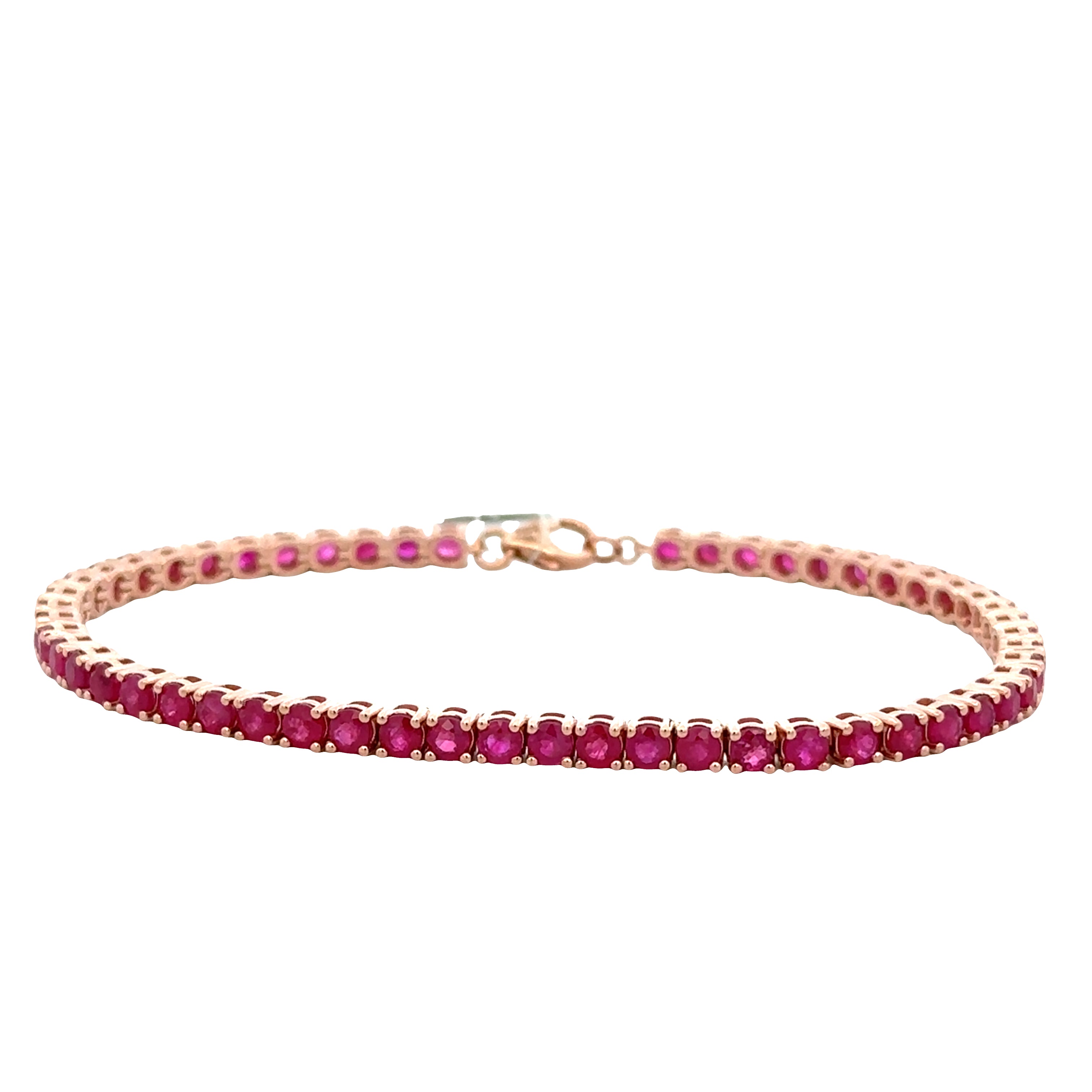 14k Rose Gold Ruby Tennis Bracelet – 7"