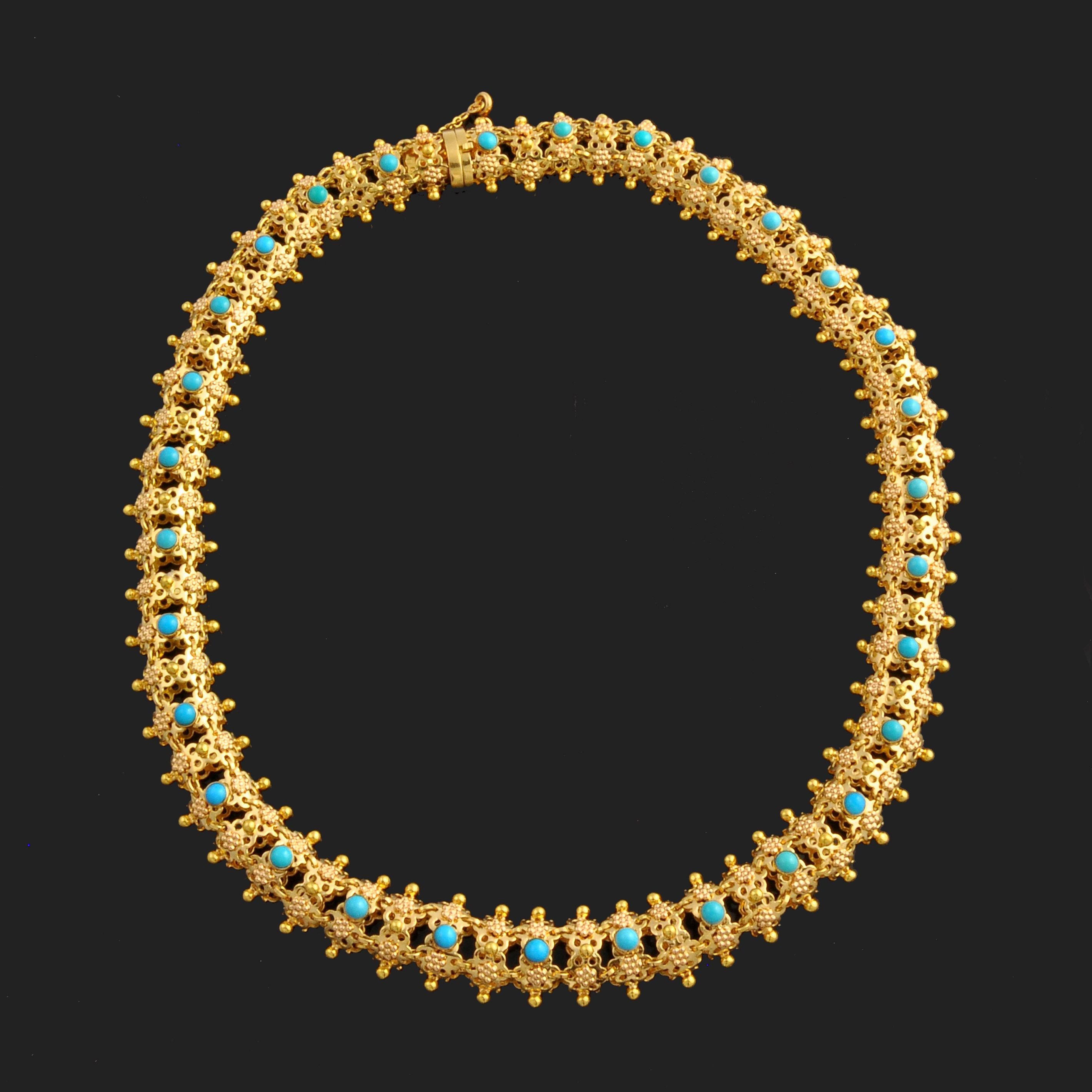 1950s Gold and Turqouise Necklace