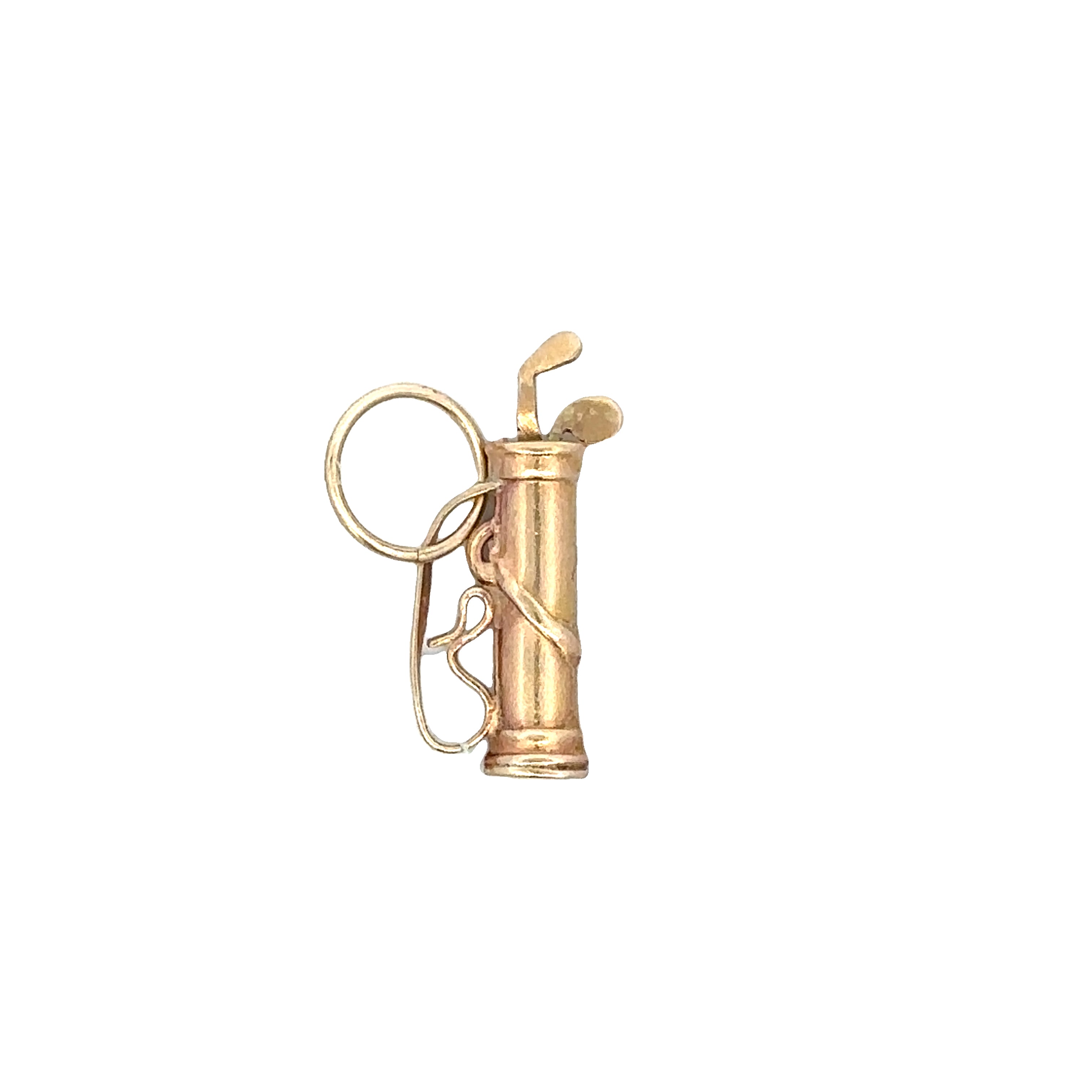 Golf Bag Charm in Yellow Gold