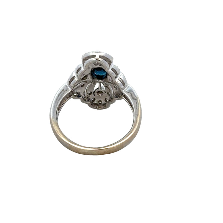 Sapphire and Diamond Cocktail Ring in White Gold