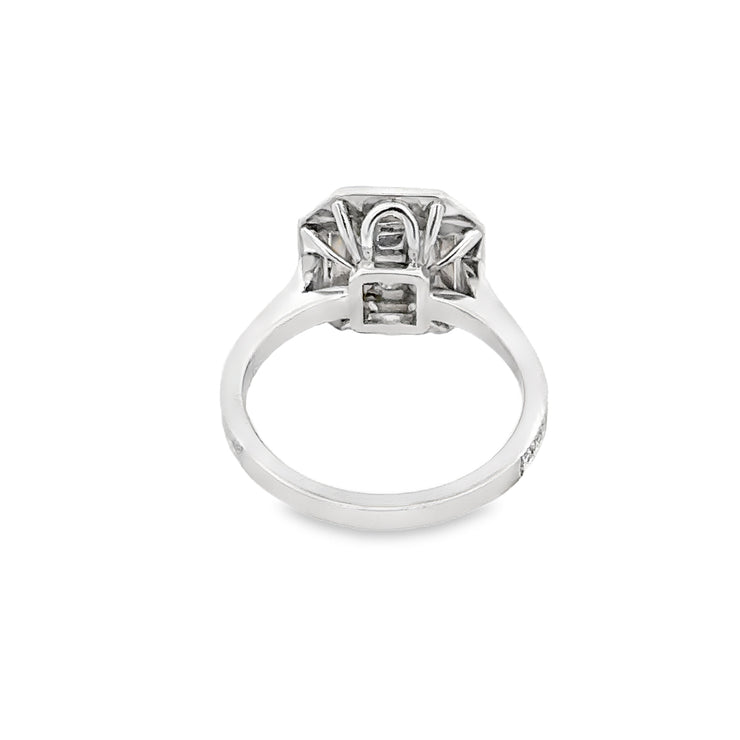 GIA .74 ct. Radiant Cut Diamond Ring in Platinum & 18k Gold