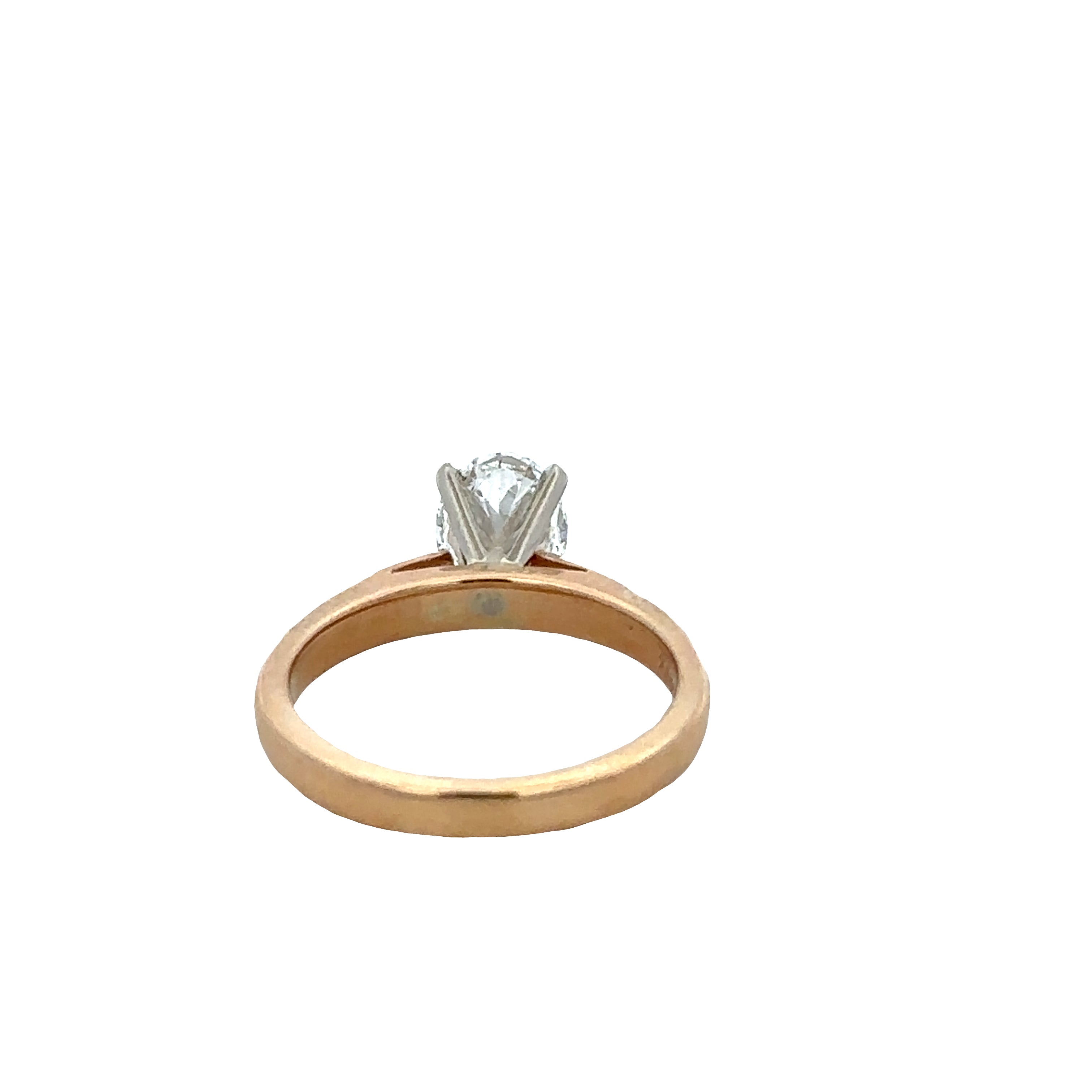 14k Yellow Gold Oval Diamond Solitaire Engagement Ring – Size 5.75
