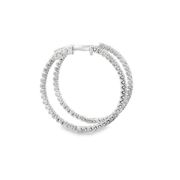 Diamond Hoop Earrings in White Gold