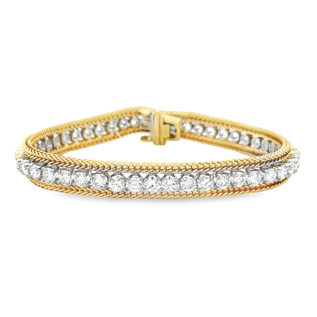 Diamond Bracelet in Two Tone 18k Gold