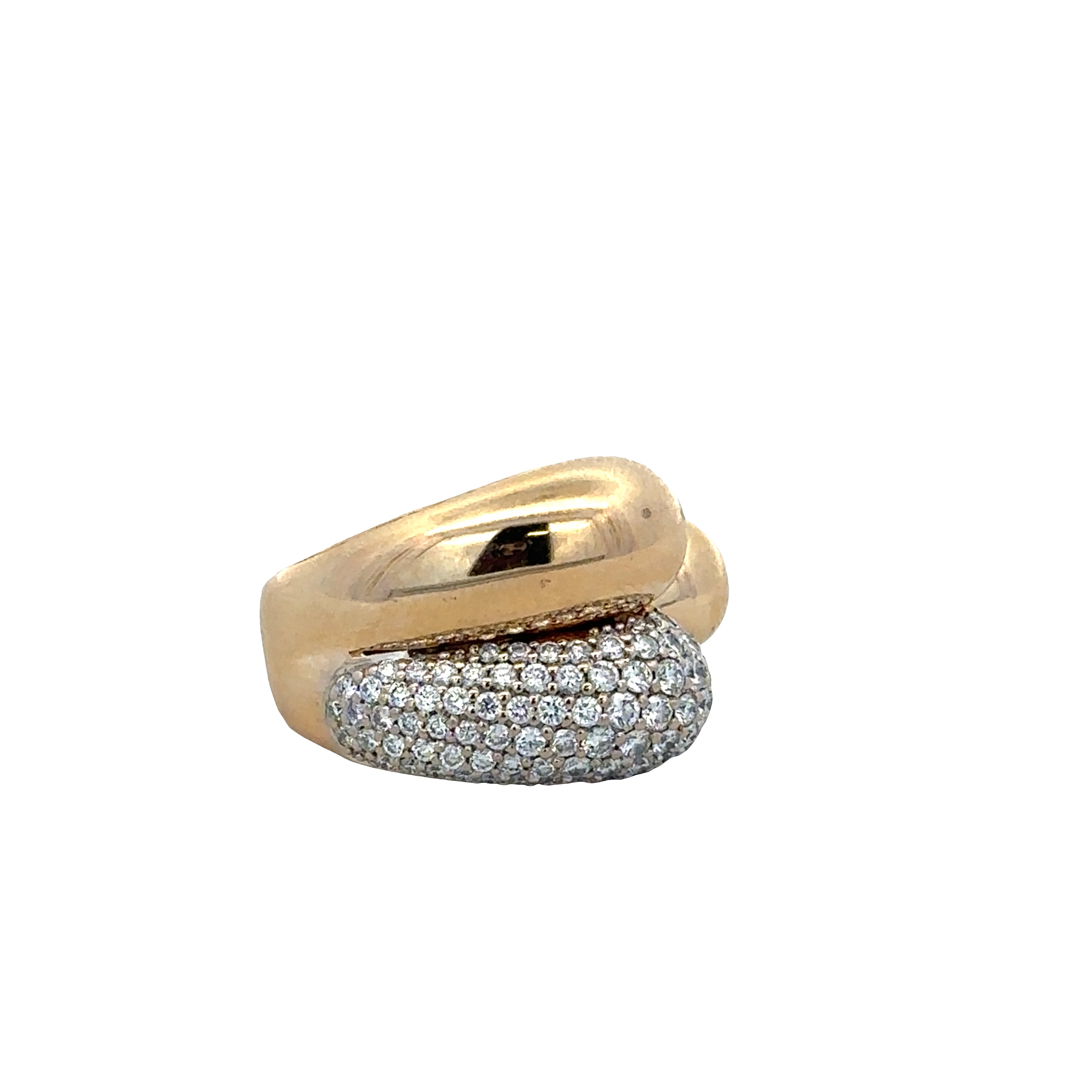 Modern 18k Yellow Gold Abstract Diamond Ring – Size 3.5