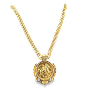 Heavy Ancient Roman Coin Replica Necklace in 18k Yellow Gold