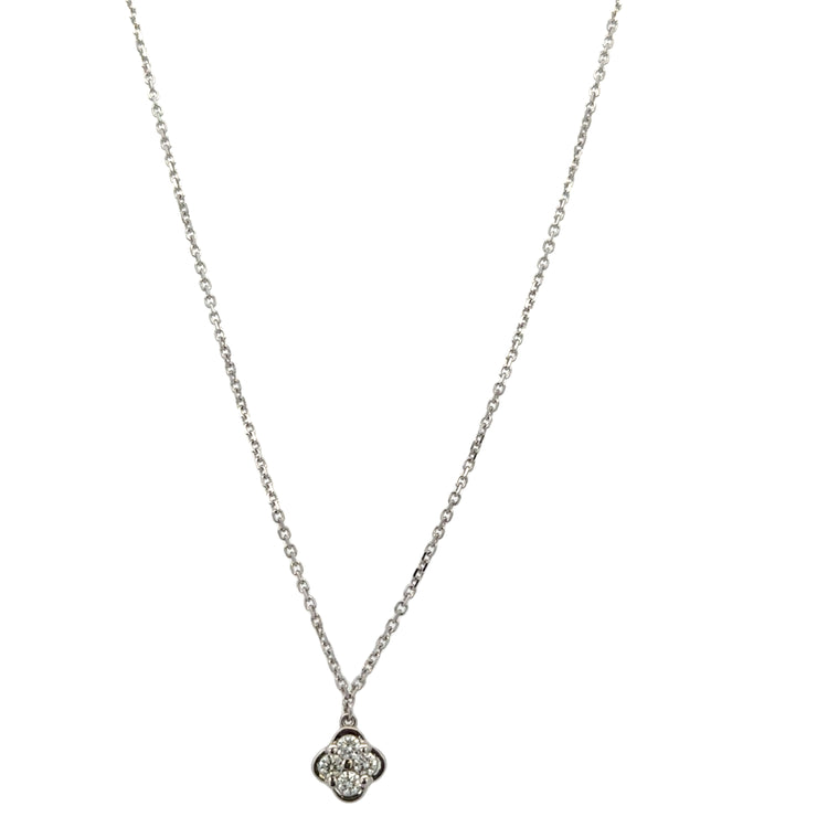 Diamond Quatrefoil Necklace in White Gold