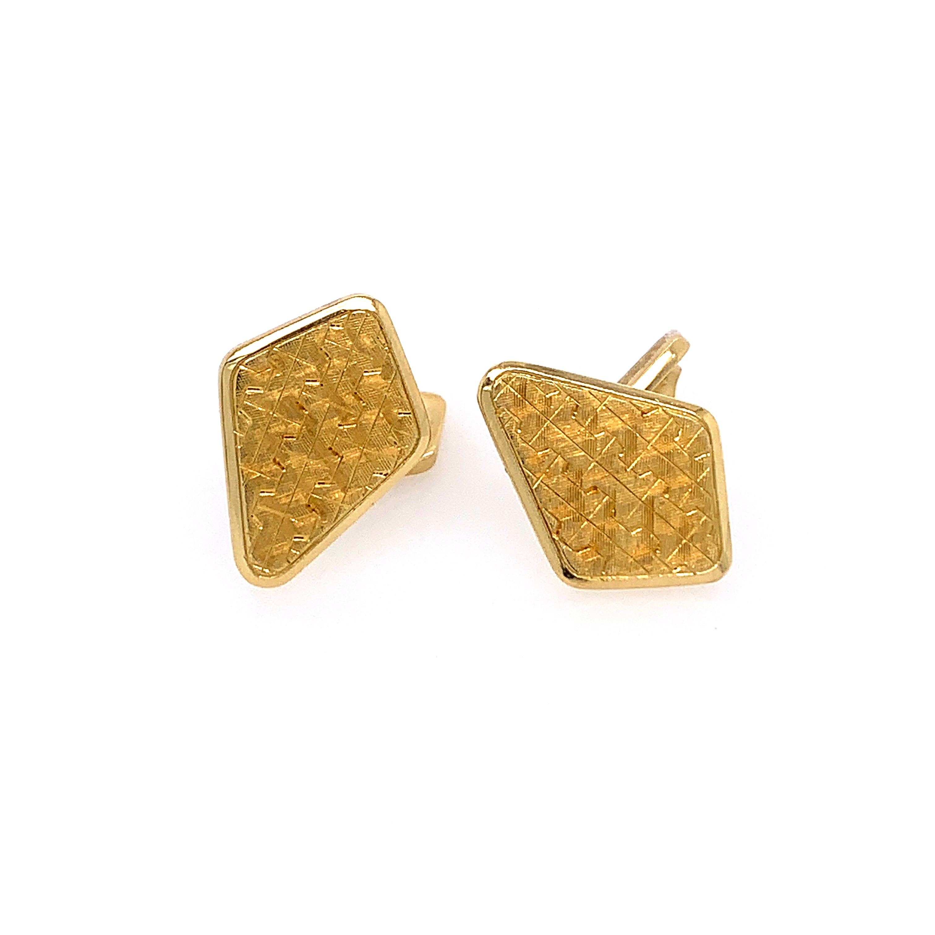 Kite Shaped 18k Yellow Gold Cuff Links