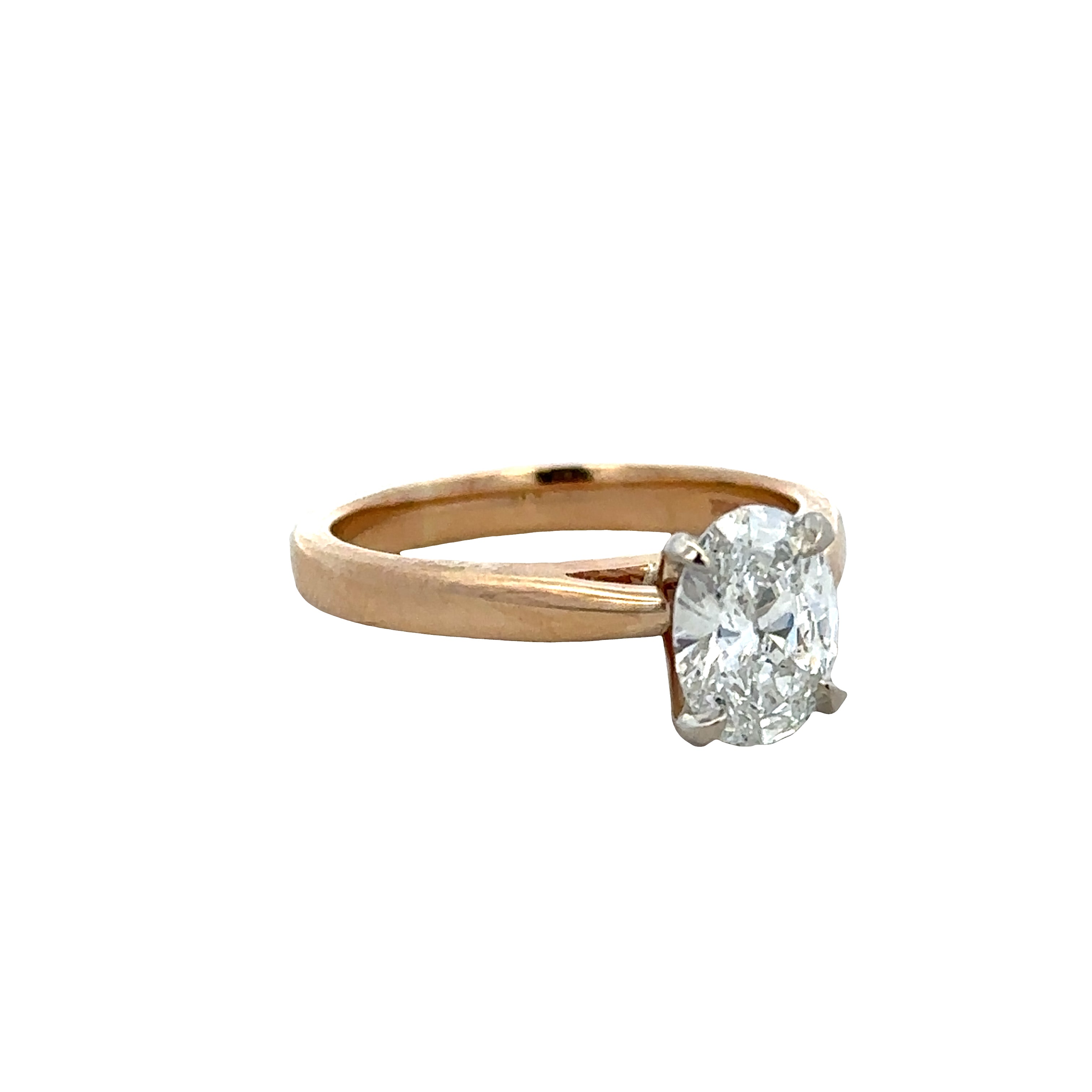 14k Yellow Gold Oval Diamond Solitaire Engagement Ring – Size 5.75