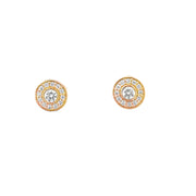 Tiffany & Co. Round Brilliant Cut Diamond Stud Earrings in 18k Yellow Gold