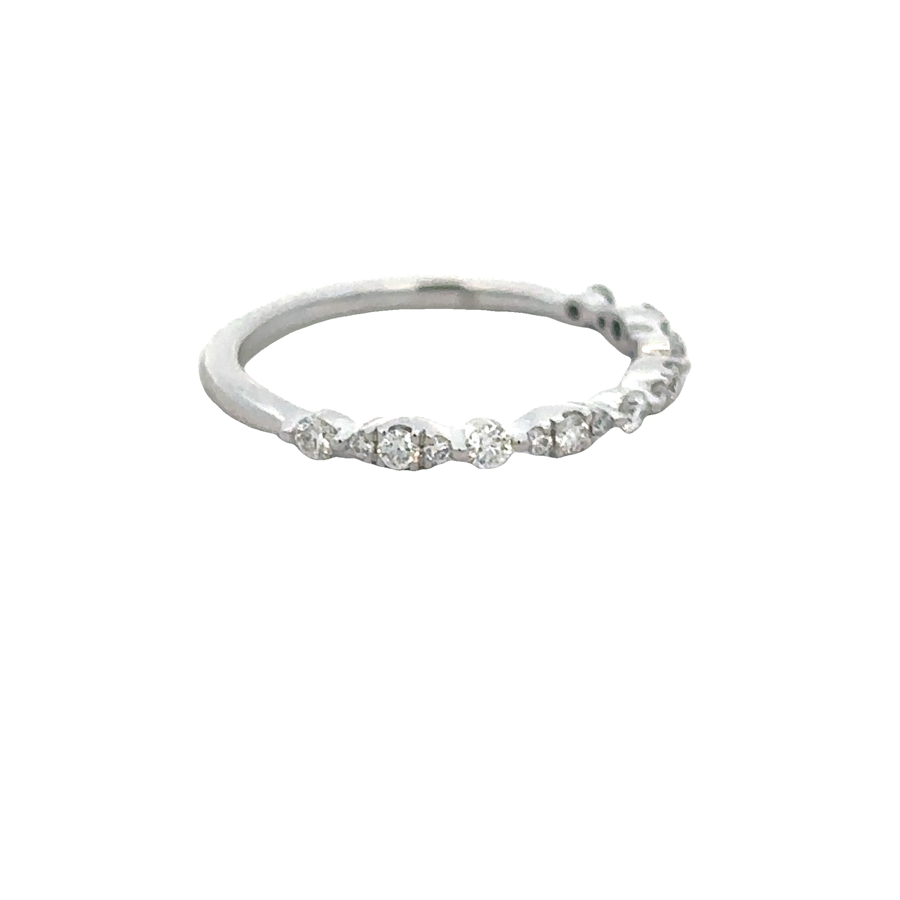 Skinny Diamond Wedding Band in White Gold