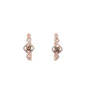 Openwork Diamond Hoop Earrings in Rose Gold