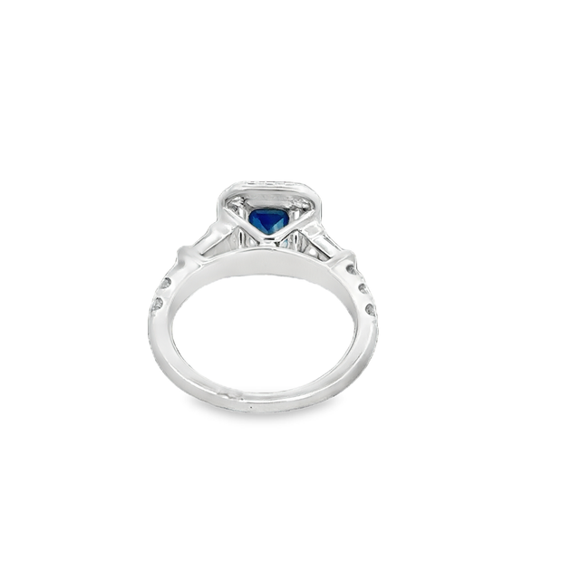 Sapphire and Diamond Ring in White Gold