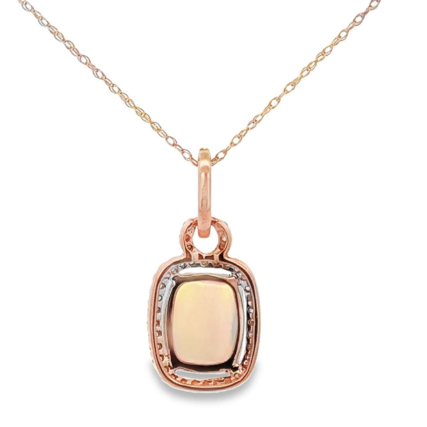 Opal and Diamond Pendant in Rose Gold