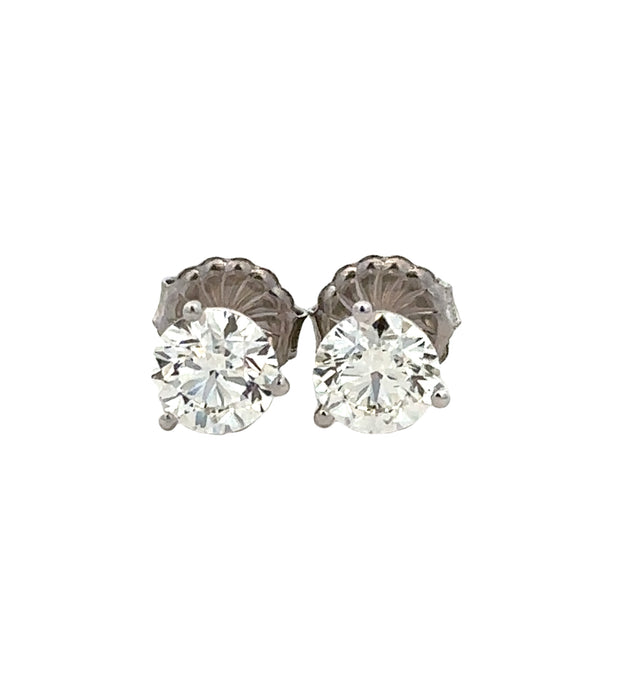 GIA 1.80 CTW Diamond Stud Earrings in 18K White Gold