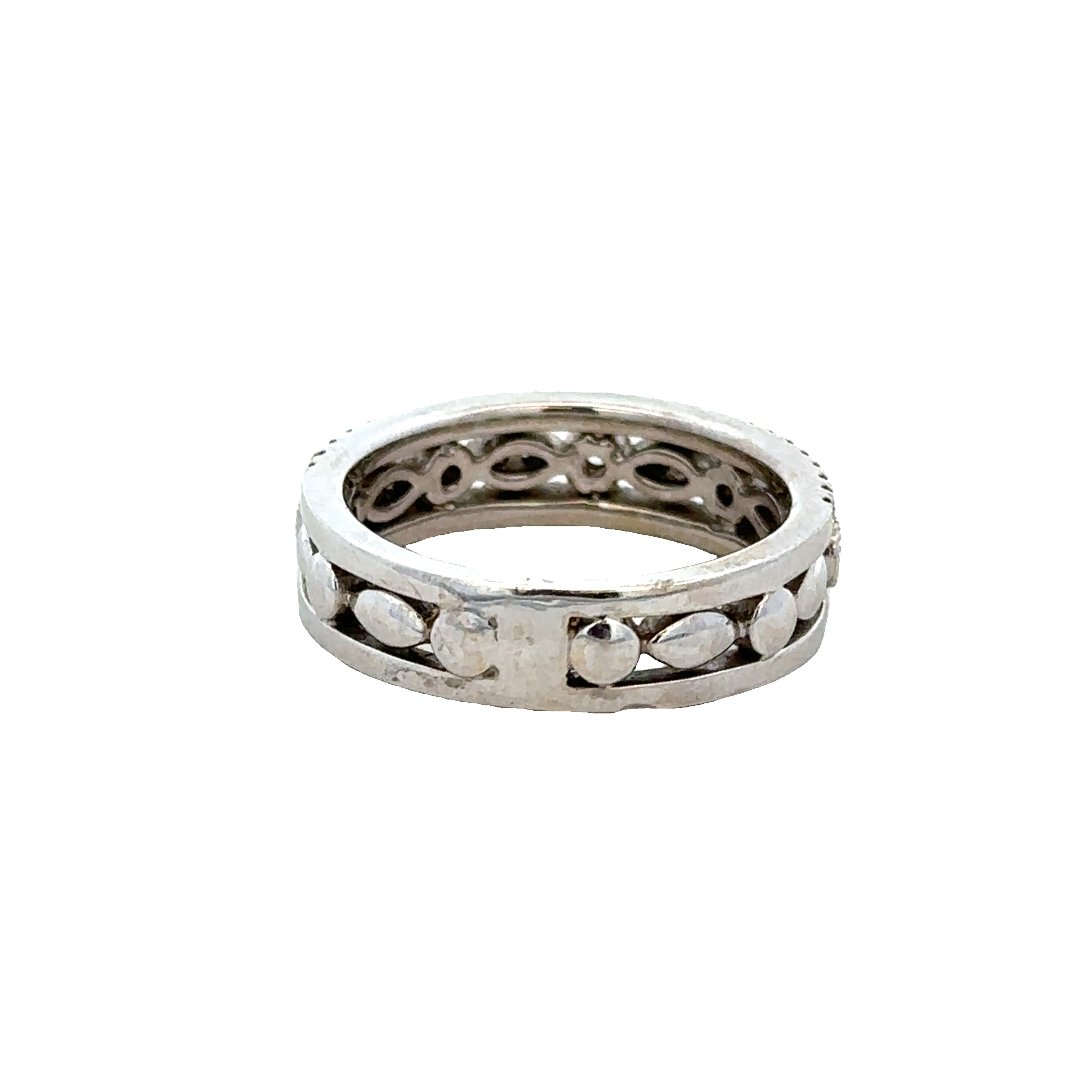 Openwork Diamond Band in White Gold