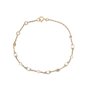 Akoya Cultured Pearl and Diamond Bracelet in Yellow Gold