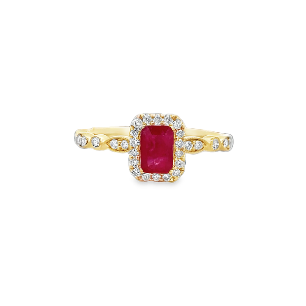 Ruby and Diamond Ring in Yellow Gold