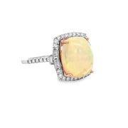 Opal and Diamond Ring in Two Tone Gold