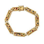 Multicolored Sapphire Bracelet in 18k Yellow Gold