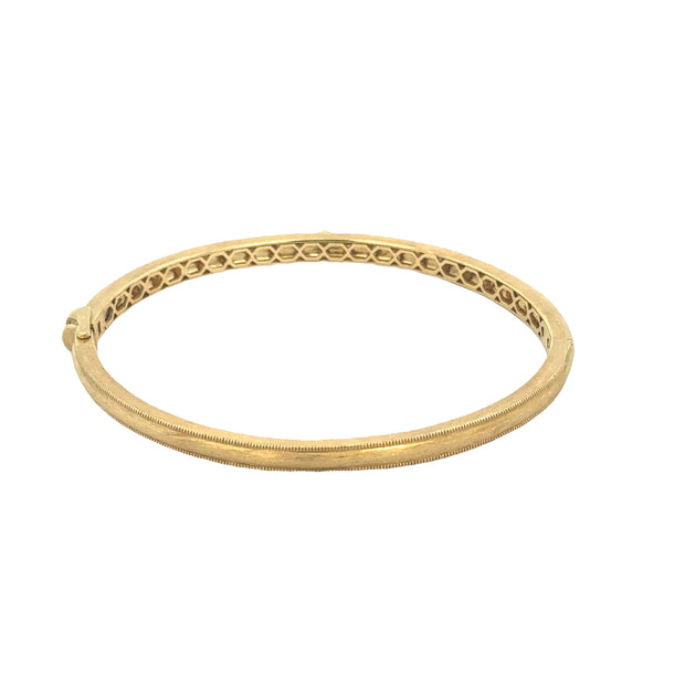 Black Enamel Diamond Bangle in 18k Yellow Gold