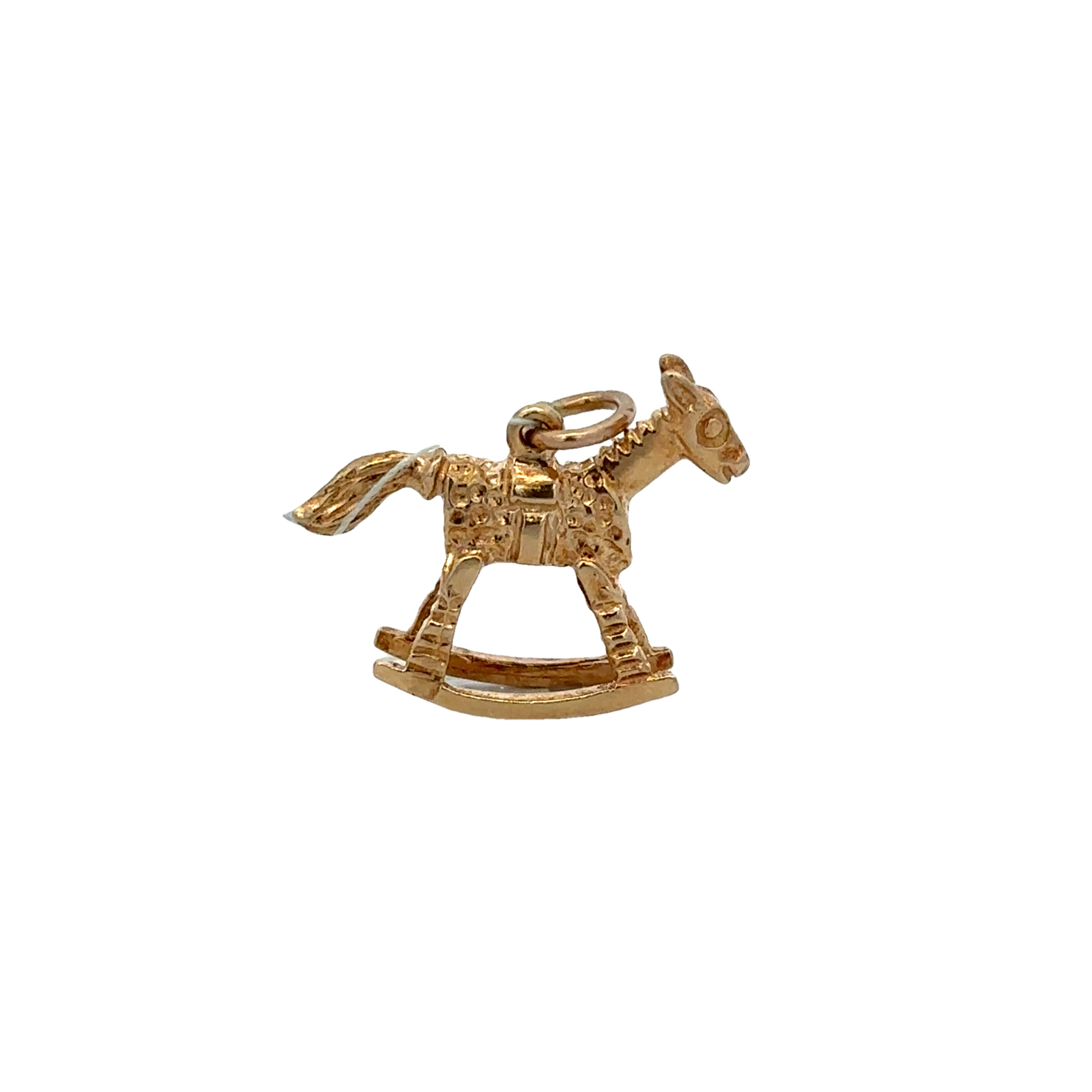 Vintage Rocking Horse Charm in Yellow Gold