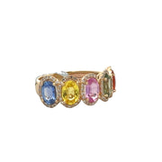 Multicolored Sapphire Band in Yellow Gold