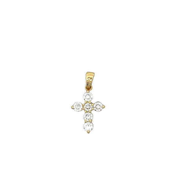 .50 CTW Diamond Cross Pendant in 18k Yellow Gold