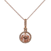 Morganite and Diamond Pendant in Rose Gold