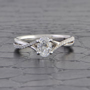 GIA .75 ct. D-VS2 Oval Cut Diamond Engagement Ring in White Gold