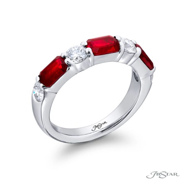 Magnificent Ruby and Diamond Band in Platinum