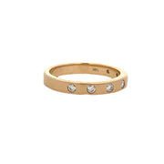 Brushed Diamond Band in Yellow Gold