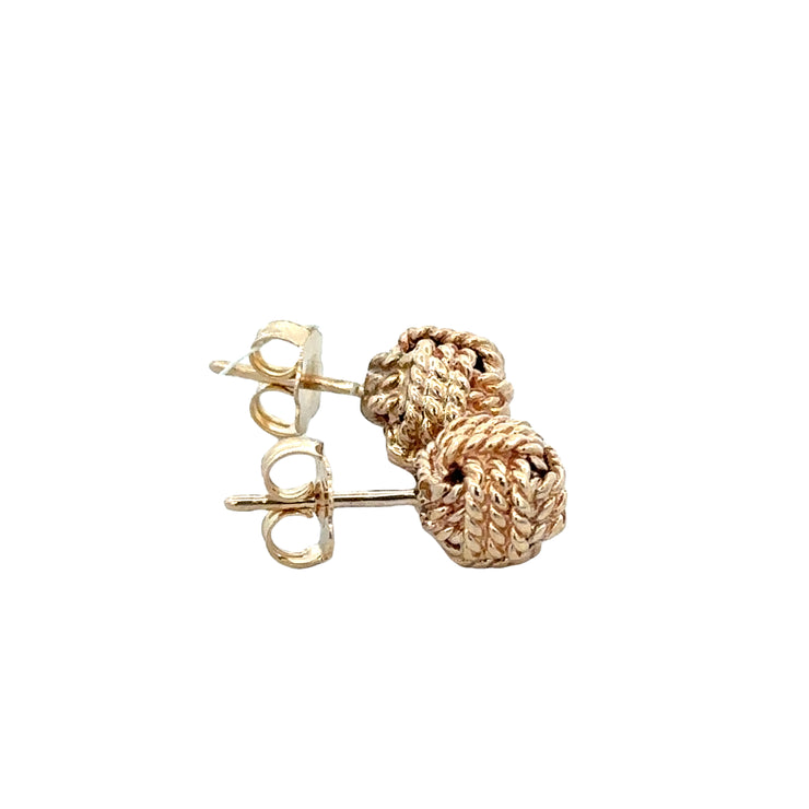 Knot Stud Earrings in Yellow Gold