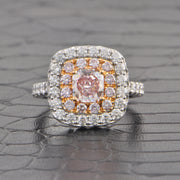 Ultra Rare Fancy Light Purplish Pink Diamond Ring in 18k Gold