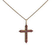Ruby Cross Pendant in Yellow Gold