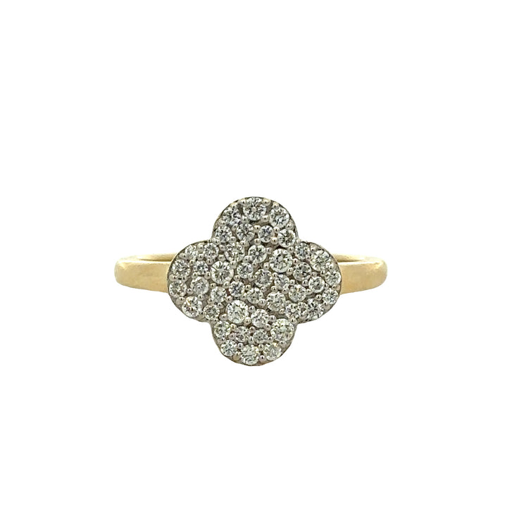 Diamond Quartrefoil Ring in Yellow Gold