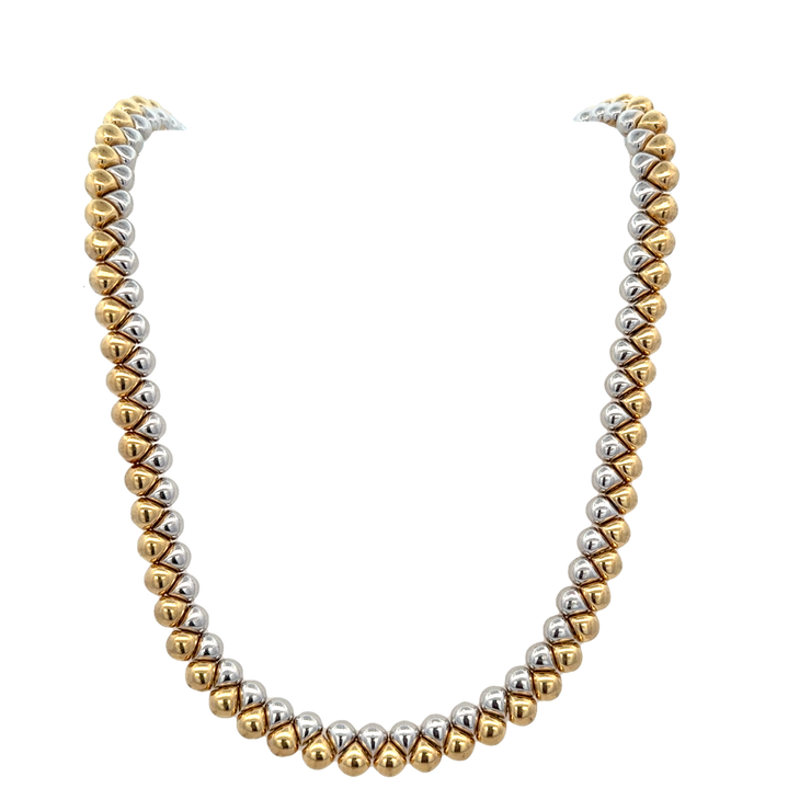 Reversible Marco Bicego 17" Textured Necklace in 18k Yellow and White Gold